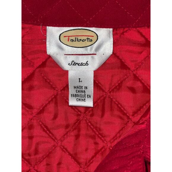 Talbots Red Diamond Quilted Jacket - Size L -‎ Quilted with Stretch - Picture 4 of 8